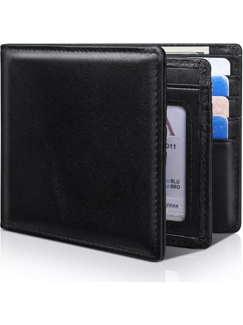 Genuine Leather Bifold Wallet for Men | RFID Blocking, 15 Card Holders, ID